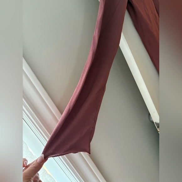 Zara women’s thin knit long sleeve tie back dress dusty rose size xs - Picture 6 of 12